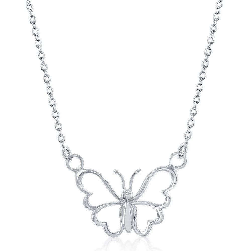Sterling Silver Open Butterfly Necklace