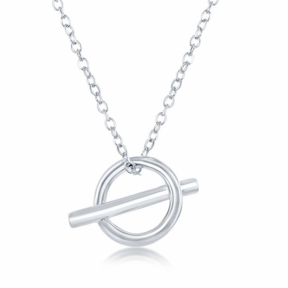 Sterling Silver Open Circle and Bar Necklace