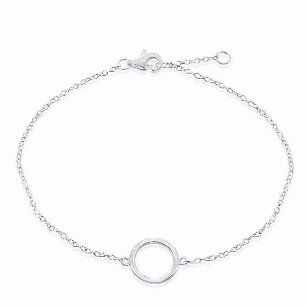 Sterling Silver Open Circle Bracelet, 6.5"