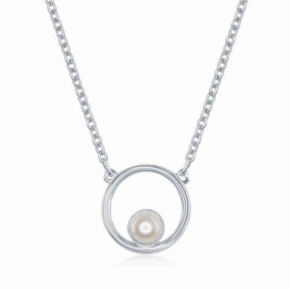 Sterling Silver Open Circle with FWP Necklace