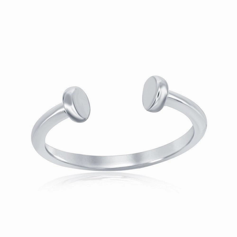 Sterling Silver Open Round End Ring, Size 5