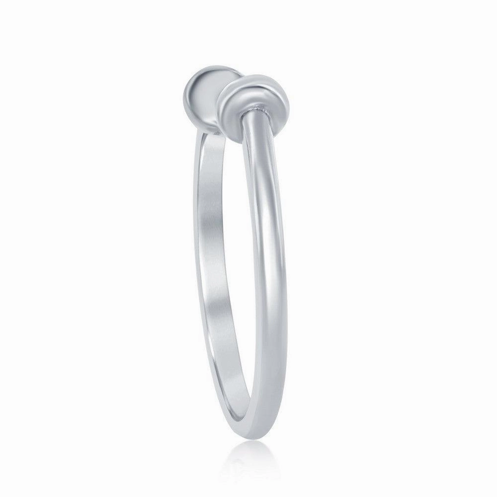 Sterling Silver Open Round End Ring, Size 5