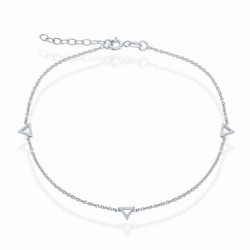 Sterling Silver Open Triangle Anklet