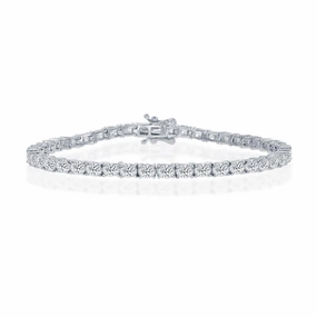 Sterling Silver Oval CZ Tennis Bracelet