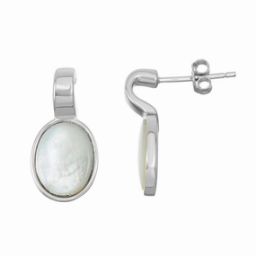 Sterling Silver Oval MOP Earrings