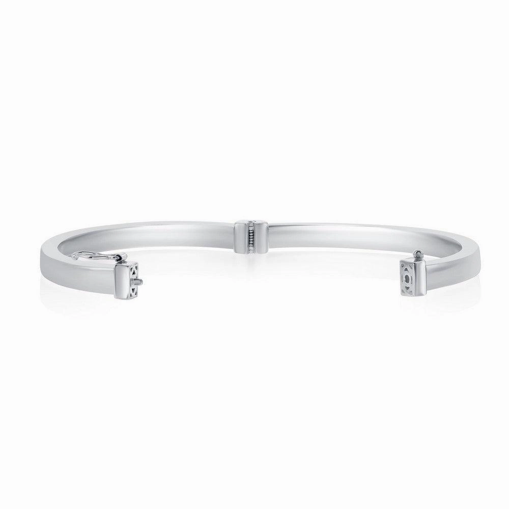 Sterling Silver Plain Hinged Bangle