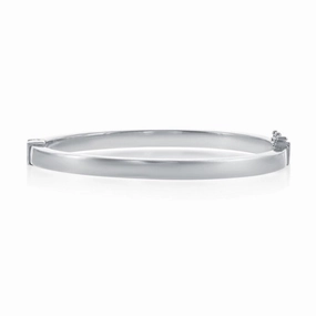 Sterling Silver Plain Hinged Bangle