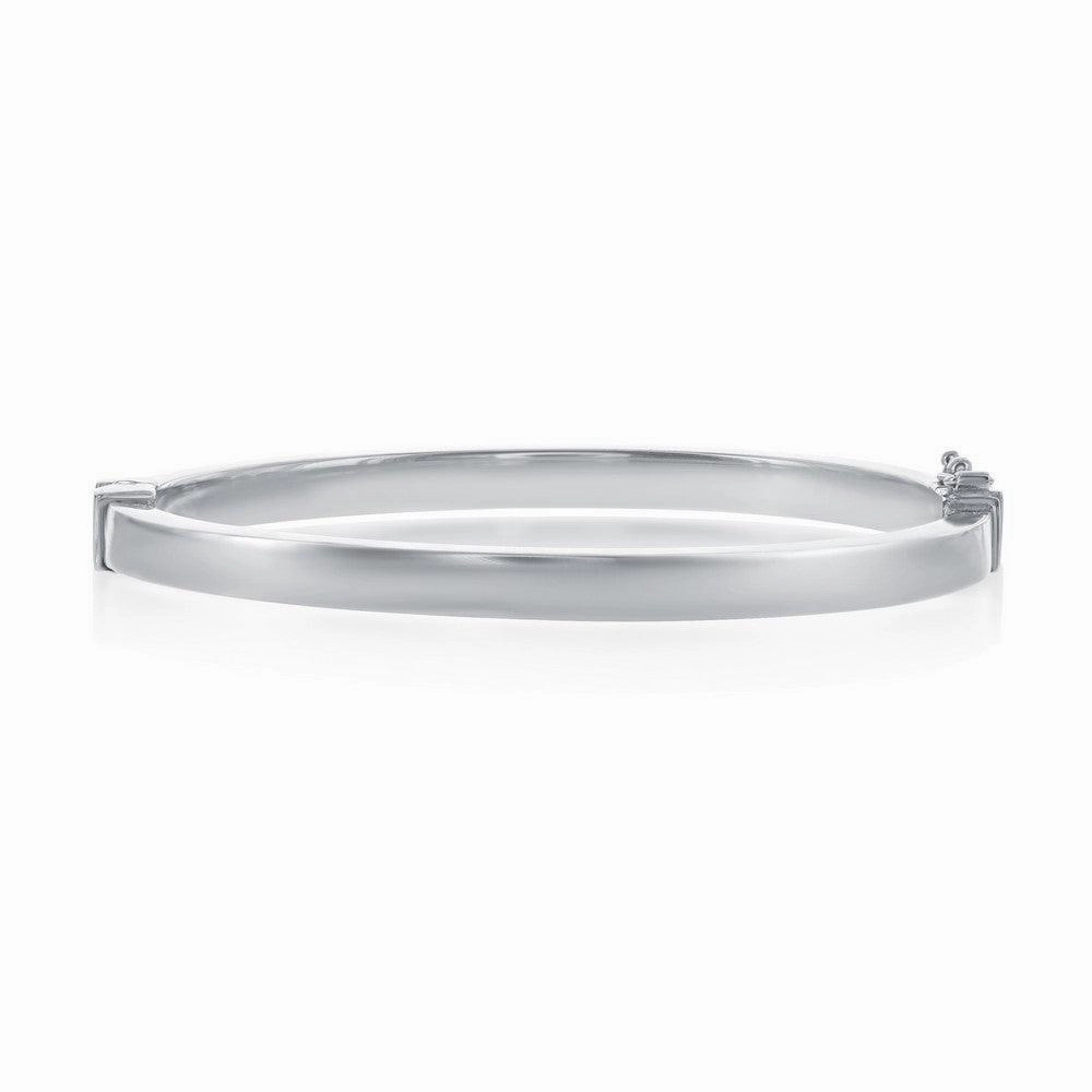 Sterling Silver Plain Hinged Bangle