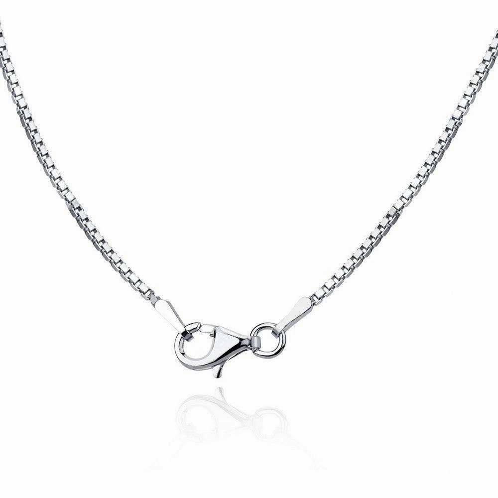 Sterling Silver Rhodium Plated 1.0mm Rhodium Box Chain, 20"
