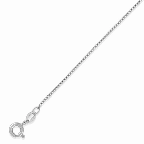 Sterling Silver Rhodium Plated 1.3mm Cable Chain, 18