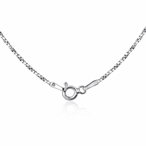 Sterling Silver Rhodium Plated 1.3mm Twisted Box Chain, 20"
