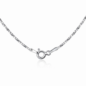 Sterling Silver Rhodium Plated 1.3mm Twisted Box Chain, 24"