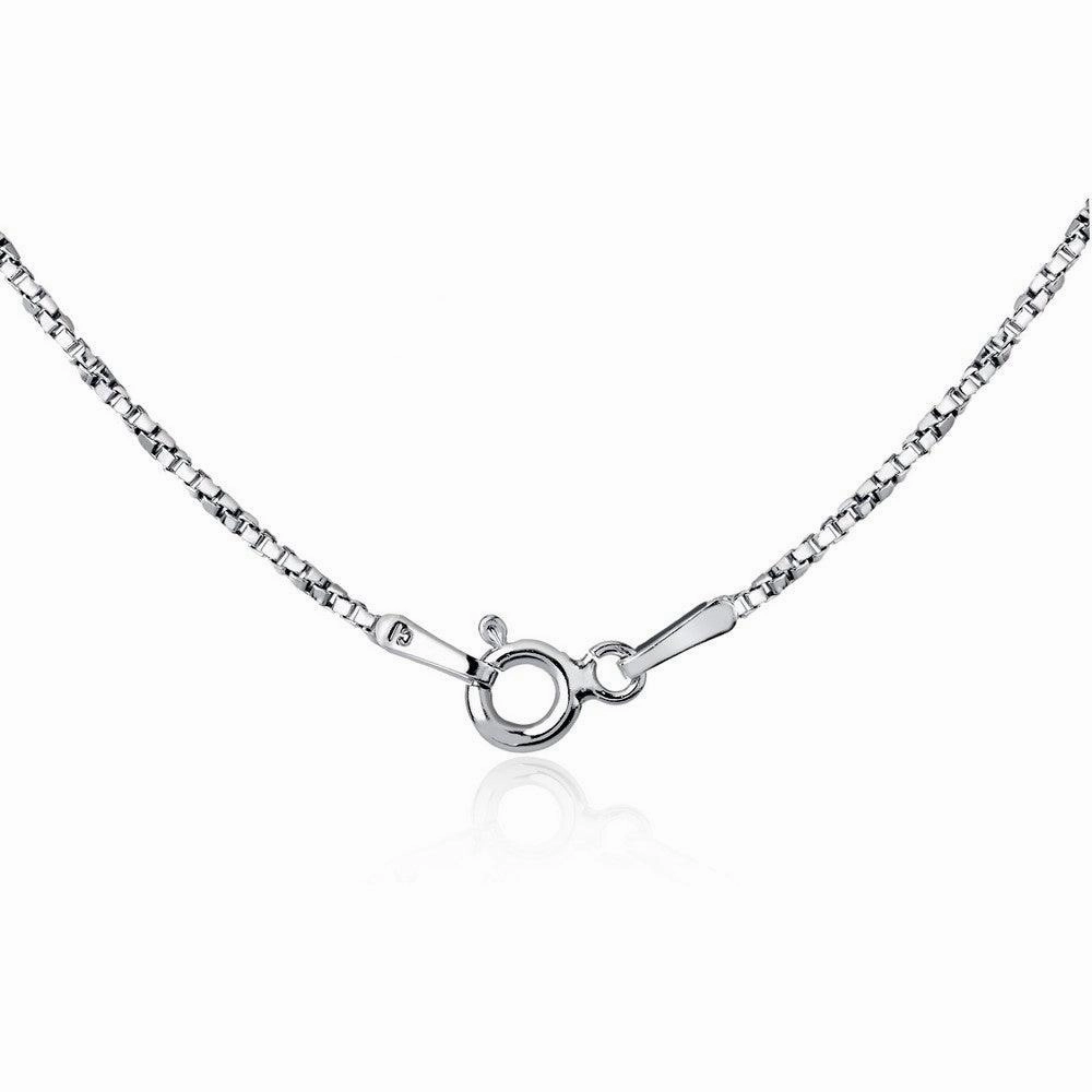 Sterling Silver Rhodium Plated 1.3mm Twisted Box Chain, 24"