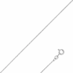 Sterling Silver Rhodium Plated 1.4mm Thin D-C Cable Chain, 16"