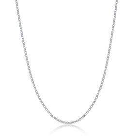 Sterling Silver Rhodium Plated 1.5mm Rolo Chain, 16