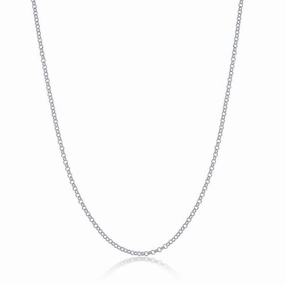 Sterling Silver Rhodium Plated 1.5mm Rolo Chain, 20