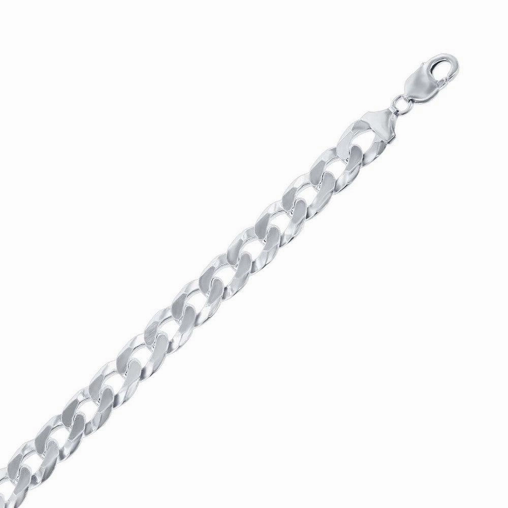 Sterling Silver Rhodium Plated 3.45mm Cuban Chain, 18"