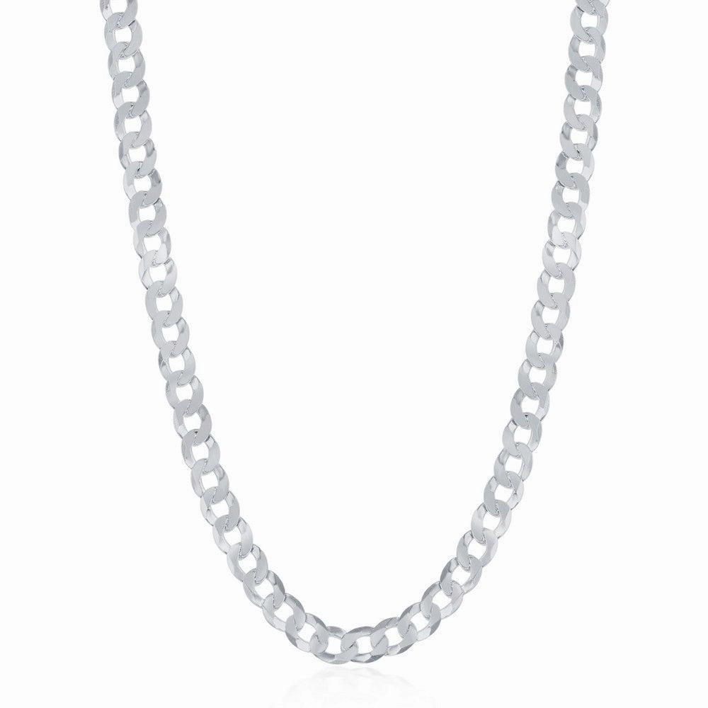 Sterling Silver Rhodium Plated 3.45mm Cuban Chain, 18"
