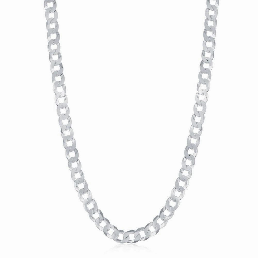 Sterling Silver Rhodium Plated 4.4mm Cuban Chain, 20