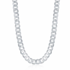 Sterling Silver Rhodium Plated 6.25mm Cuban Chain, 22"