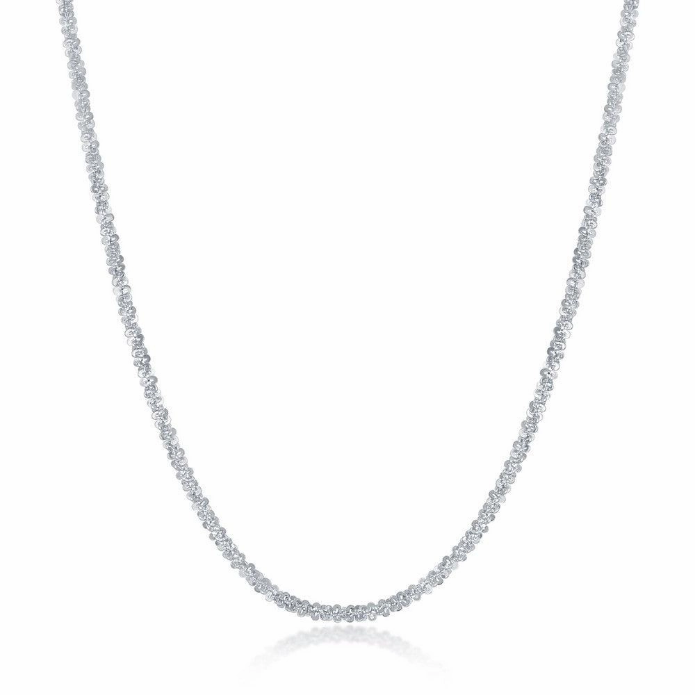 Sterling Silver Rhodium Sparkle Chain - Rhodium Plated