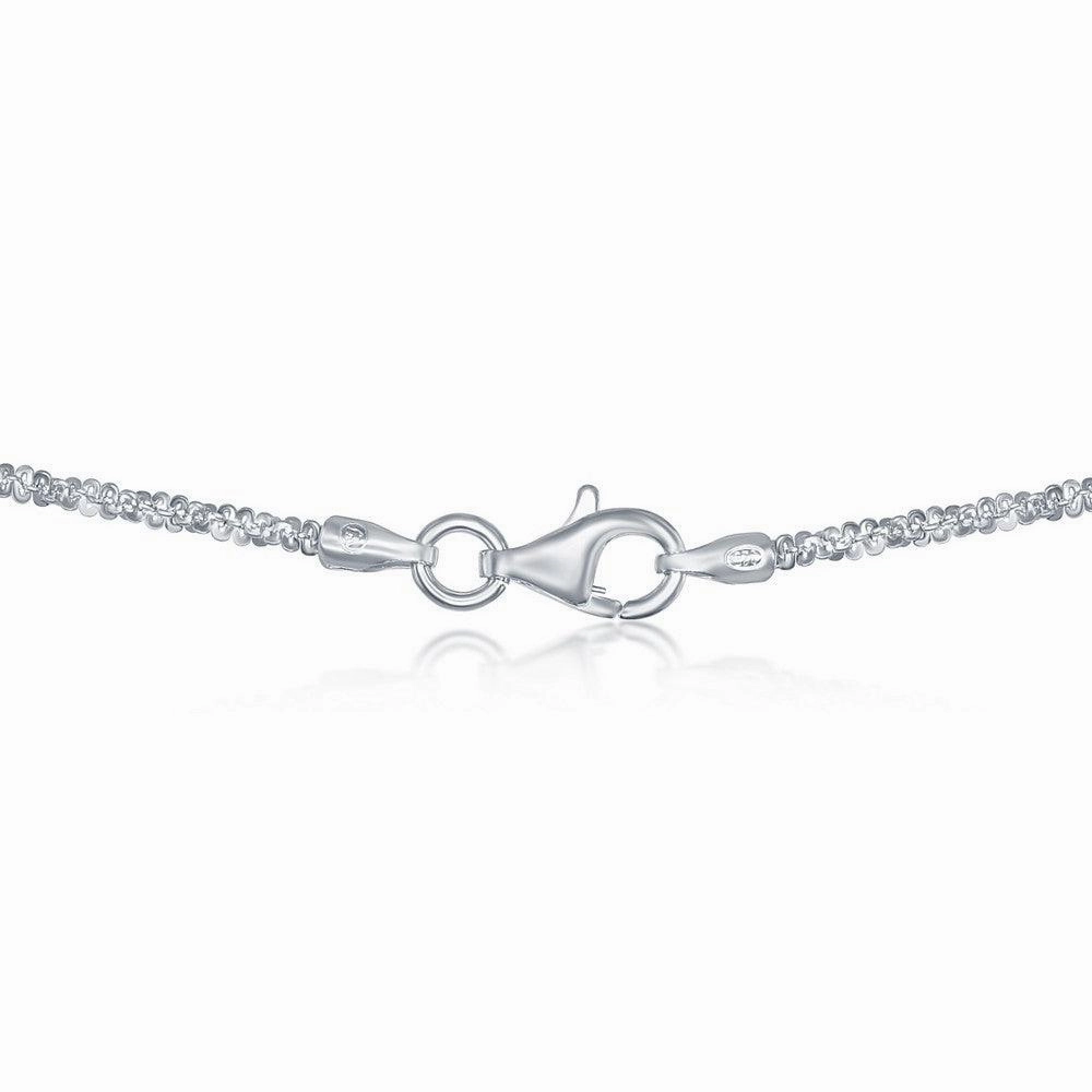 Sterling Silver Rhodium Sparkle Chain - Rhodium Plated