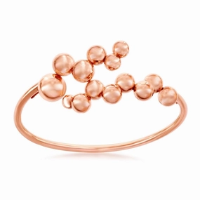 Sterling Silver Rose Gold Plated Multi Bead Bangle