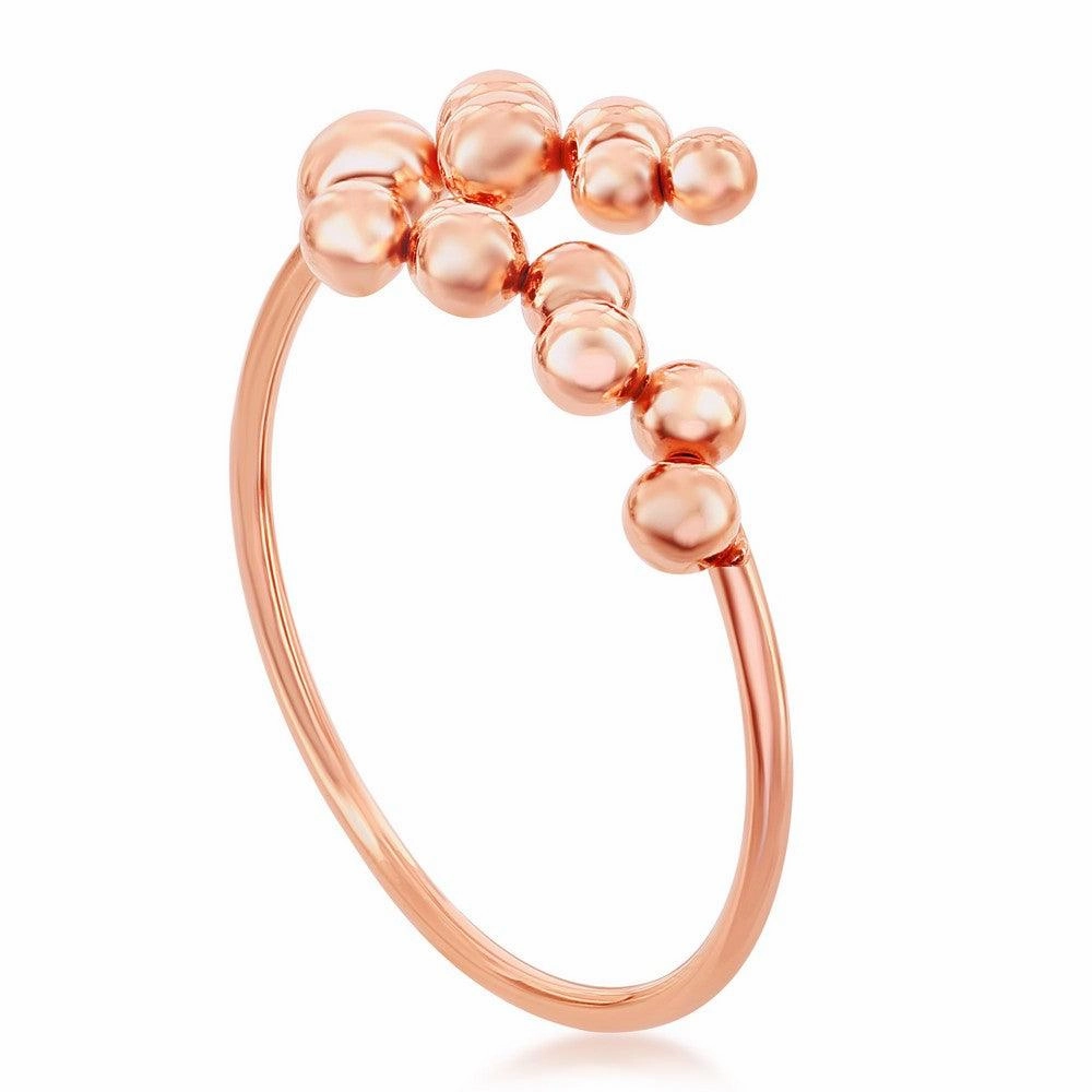 Sterling Silver Rose Gold Plated Multi Bead Bangle