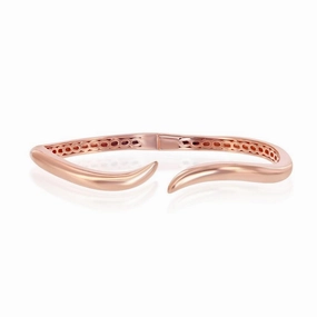 Sterling Silver Rose Gold Plated Waved Bangle