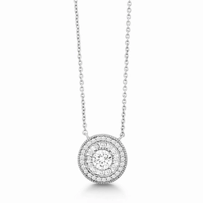 Sterling Silver Round Micro Pave Necklace