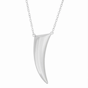 Sterling Silver Shiny Spike Necklace