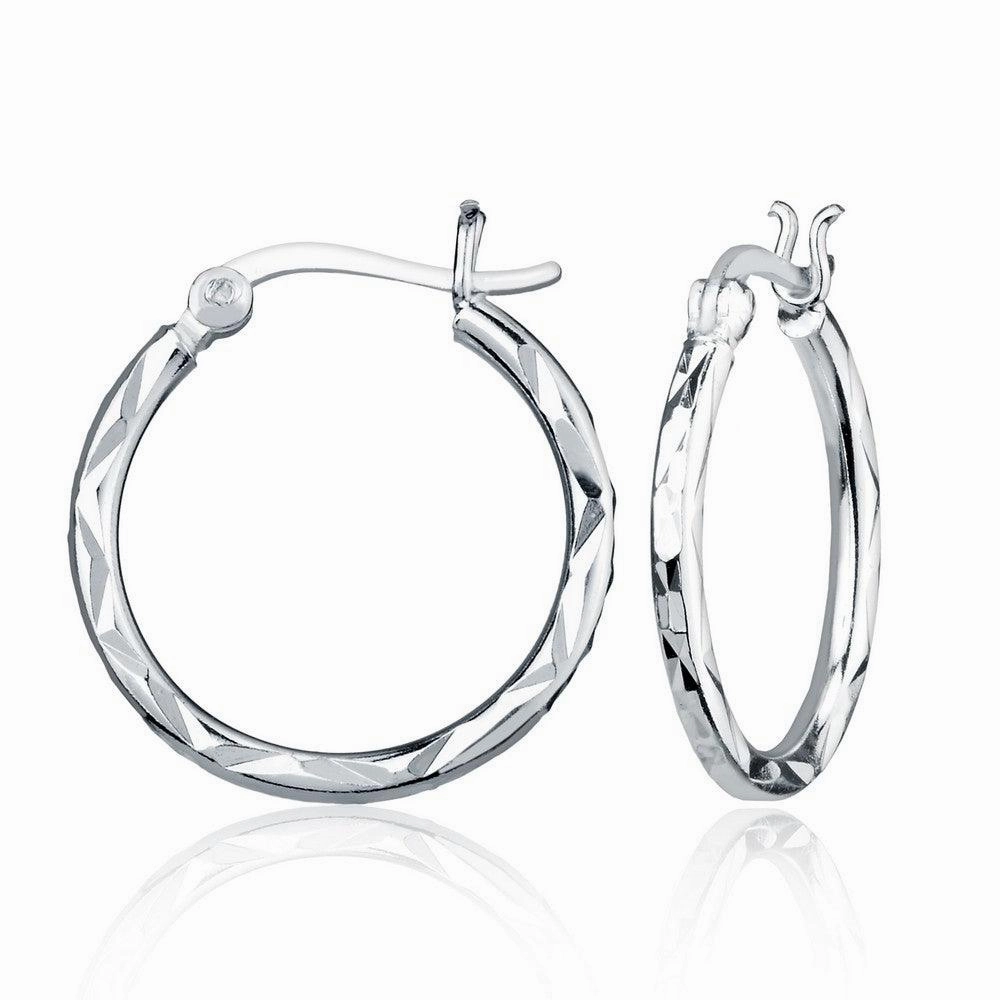 Sterling Silver Small D-C Hoop Earrings