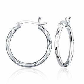 Sterling Silver Small D-C Hoop Earrings