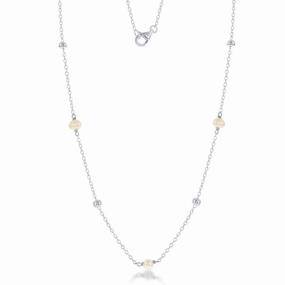 Sterling Silver Small Freshwater Pearls and Beads by the Yard Necklace