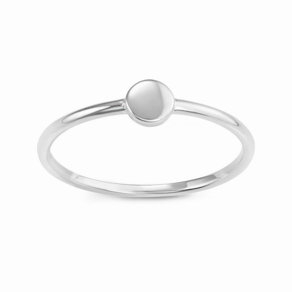Sterling Silver Small Round Disc Ring, Size 9