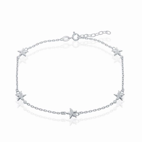 Sterling Silver Starfish Anklet
