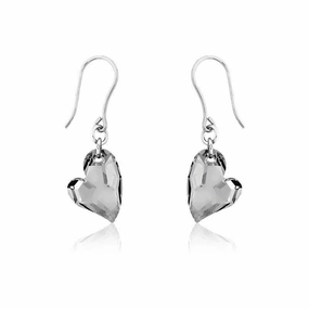 Sterling Silver Swarovski Crystal Heart Earrings