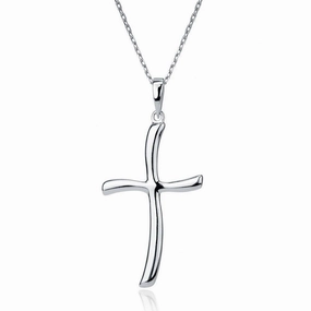 Sterling Silver Thin Cross Pendant