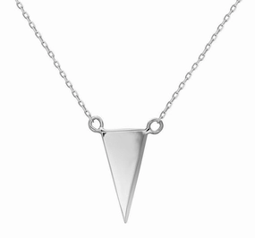 Sterling Silver Thin Flat Triangle Necklace