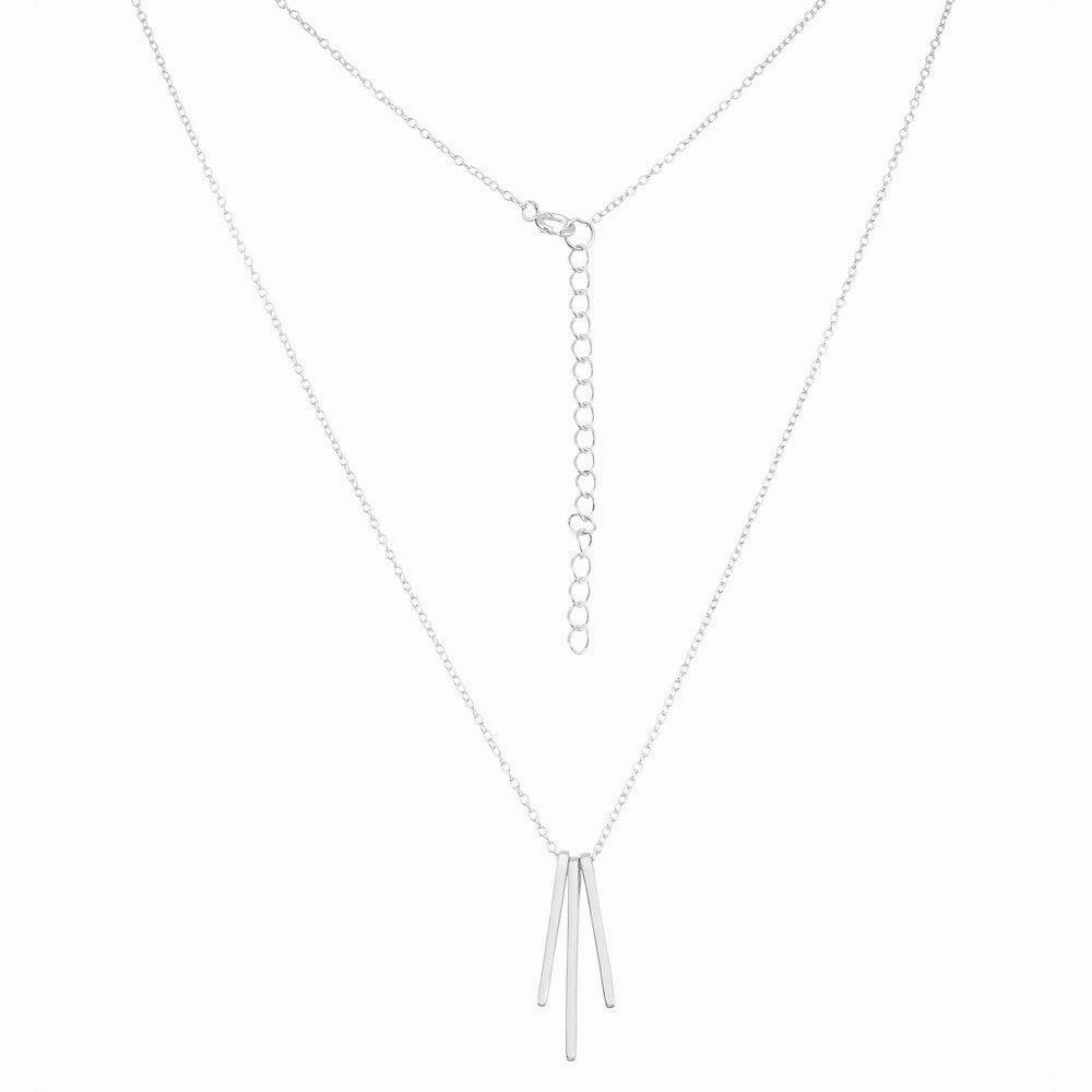 Sterling Silver Triple Hanging Bars Design Necklace
