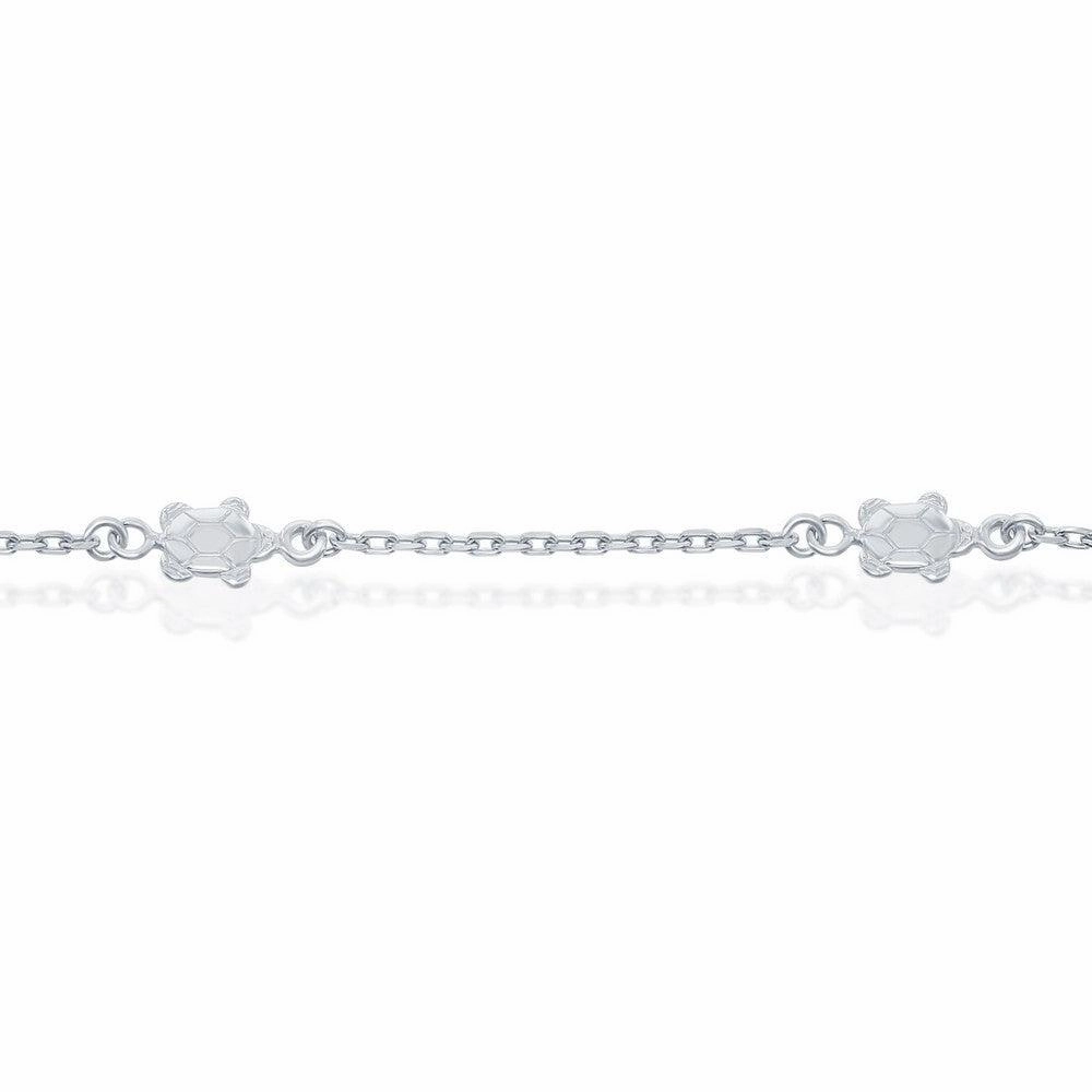 Sterling Silver Turtles Anklet