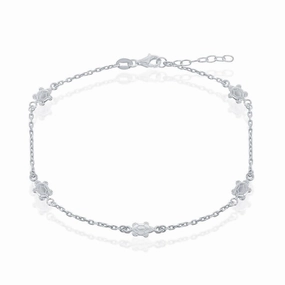 Sterling Silver Turtles Anklet
