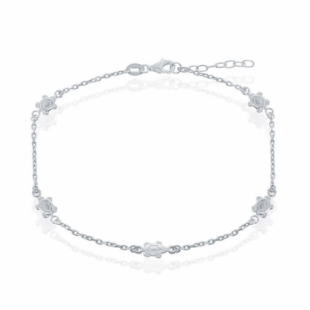 Sterling Silver Turtles Anklet