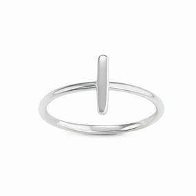 Sterling Silver Vertical Bar Ring - W-1624