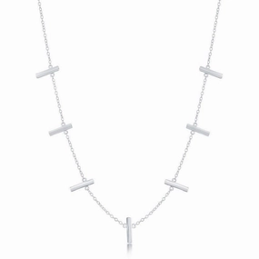 Sterling Silver Verticle Bars Necklace