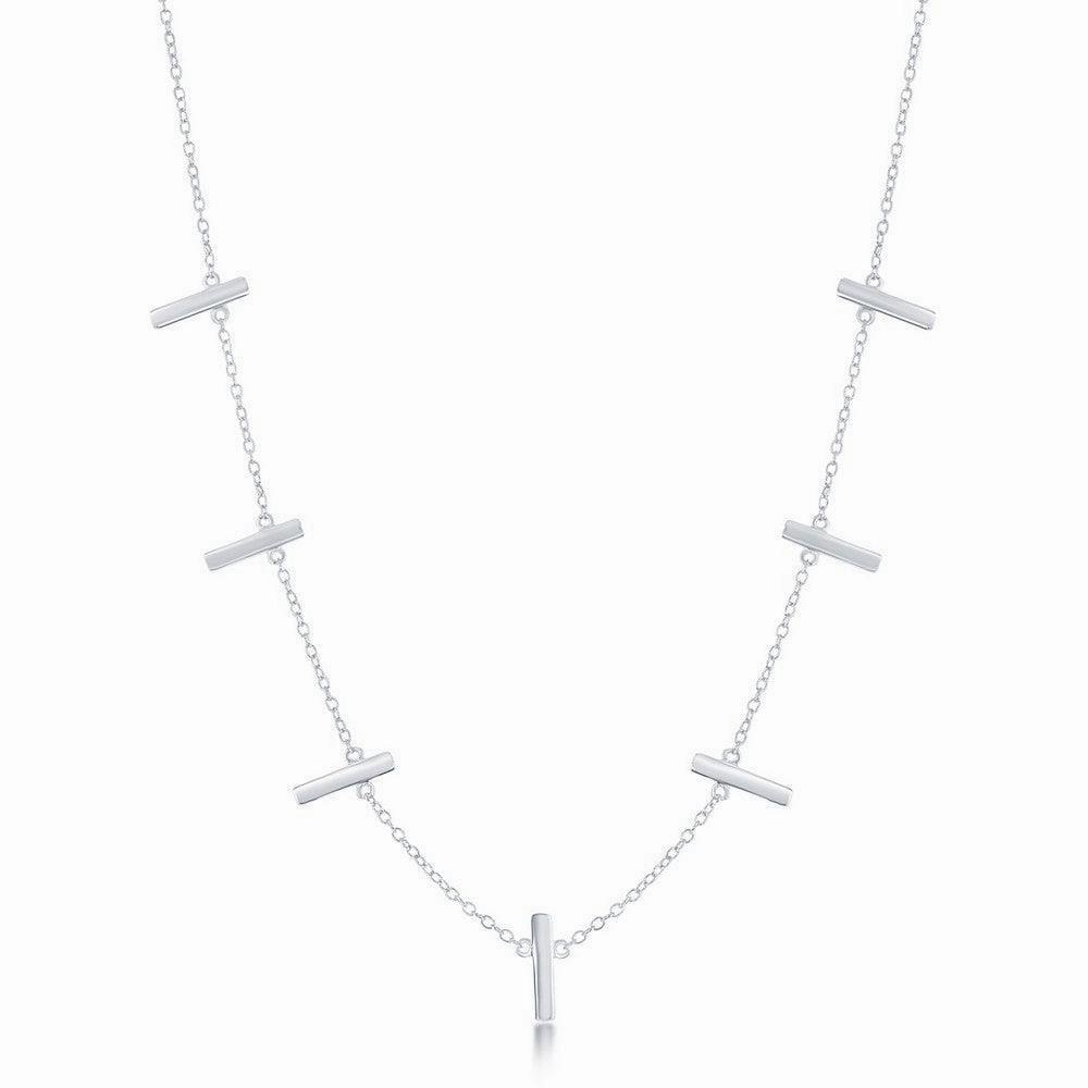 Sterling Silver Verticle Bars Necklace