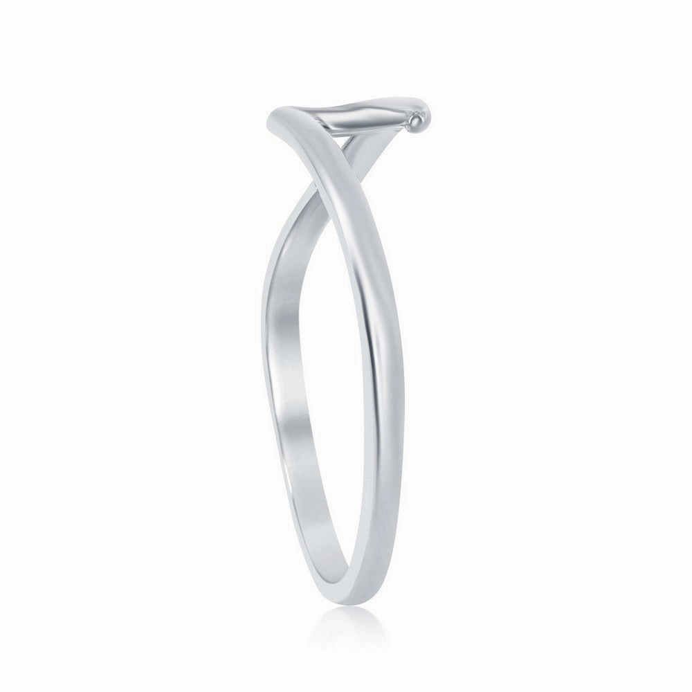 Sterling Silver Wave Design Ring - W-1949