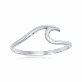 Sterling Silver Wave Design Ring - W-1949