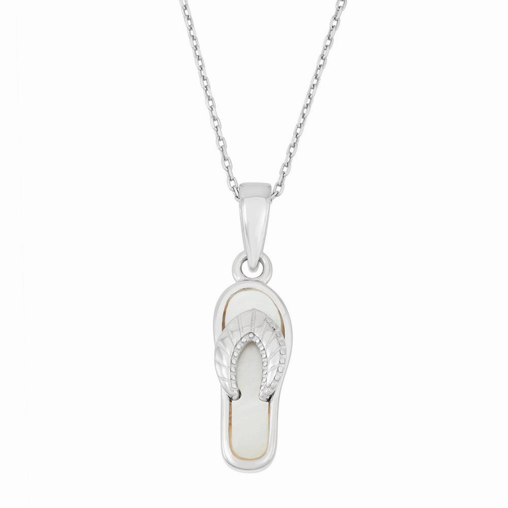 Sterling Silver White MOP Flip-Flop Pendant