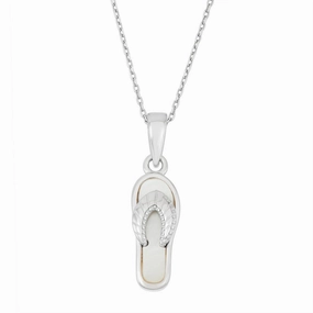 Sterling Silver White MOP Flip-Flop Pendant